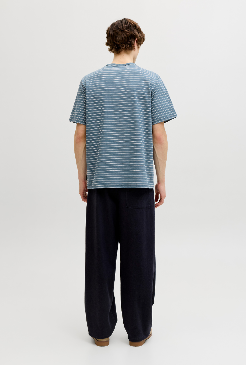 Back image of Daytona striped shortsleeve tee in blue, by brand Jack&jones
