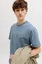 Front image of the Daytona striped shortsleeve tee in blue, by brand Jack&jones