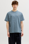 Front image of the Daytona striped shortsleeve tee in blue, by brand Jack&jones