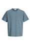 Front image of the Daytona striped shortsleeve tee in blue, by brand Jack&jones