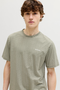 Front image of the Daytona striped shortsleeve tee in khaki, by brand Jack&jones