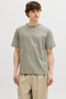 Front image of the Daytona striped shortsleeve tee in khaki, by brand Jack&jones