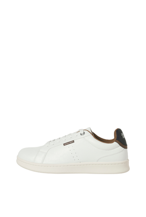 Front image of Jack and jones hastings pu sneaker in white, by brand Jack&jones
