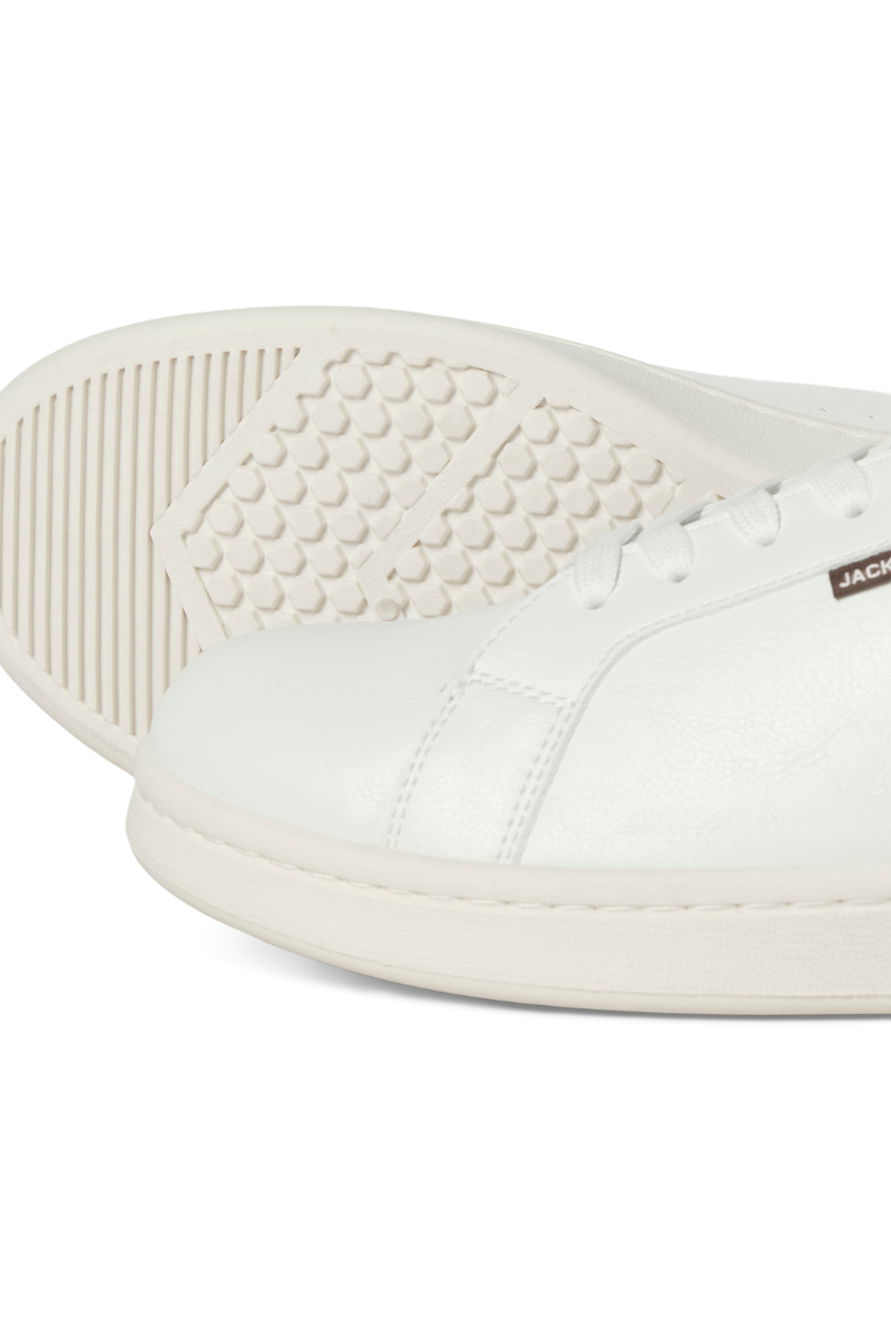 Front image of Jack and jones hastings pu sneaker in white, by brand Jack&jones