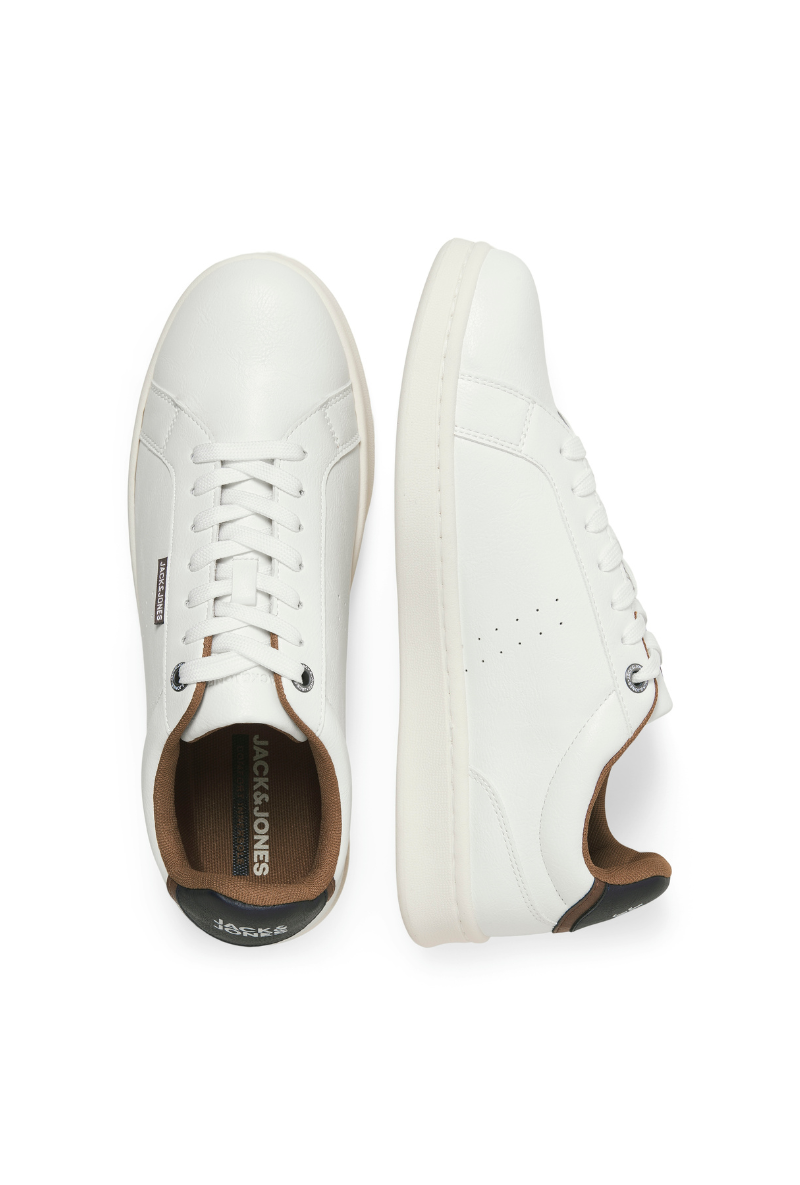 Front image of Jack and jones hastings pu sneaker in white, by brand Jack&jones