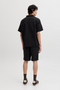 Back image of the Jaiden wavy jogger shorts in black, by brand Jack&jones