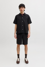 Image of JAIDEN WAVY JOGGER SHORTS in black, by brand JACK&JONES