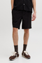 Front image of the Jaiden wavy jogger shorts in black, by brand Jack&jones