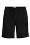 Front image of the Jaiden wavy jogger shorts in black, by brand Jack&jones