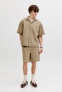 Image of JAIDEN WAVY JOGGER SHORTS in stone, by brand JACK&JONES
