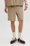 Front image of the Jaiden wavy jogger shorts in stone, by brand Jack&jones