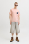 Front image of Montauk chestie shortsleeve tee in peach, by brand Jack&jones