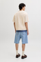 Back image of the Orchard knit crochet polo in light blue, by brand Jack&jones