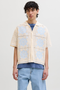 Front image of the Orchard knit crochet polo in light blue, by brand Jack&jones
