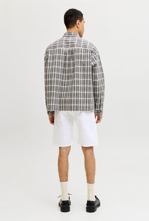 Back image of a model wearing the Rick original shorts in white, by brand Jack&jones
