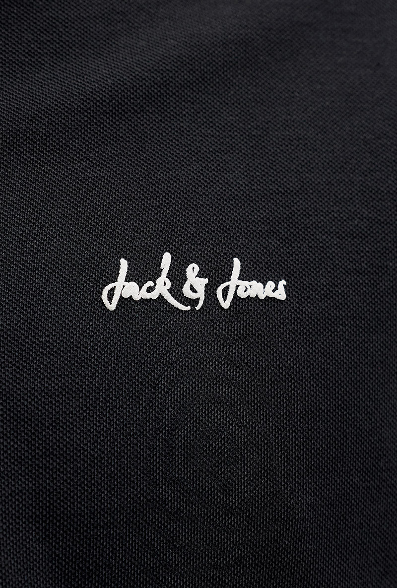 Logo detail image of Blaze s/s polo in black, by brand Jack&jones
