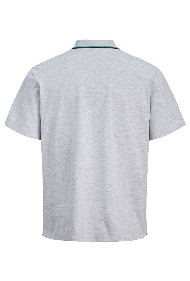 Back image of Blaze s/s polo in grey, by brand Jack&jones