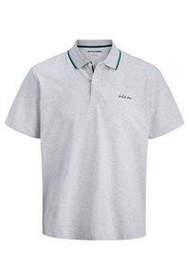 Front image of the Blaze s/s polo in grey, by brand Jack&jones