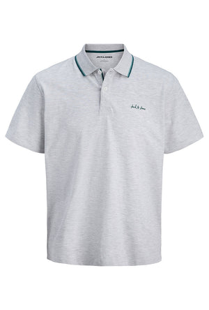 Front image of the Blaze s/s polo in grey, by brand Jack&jones