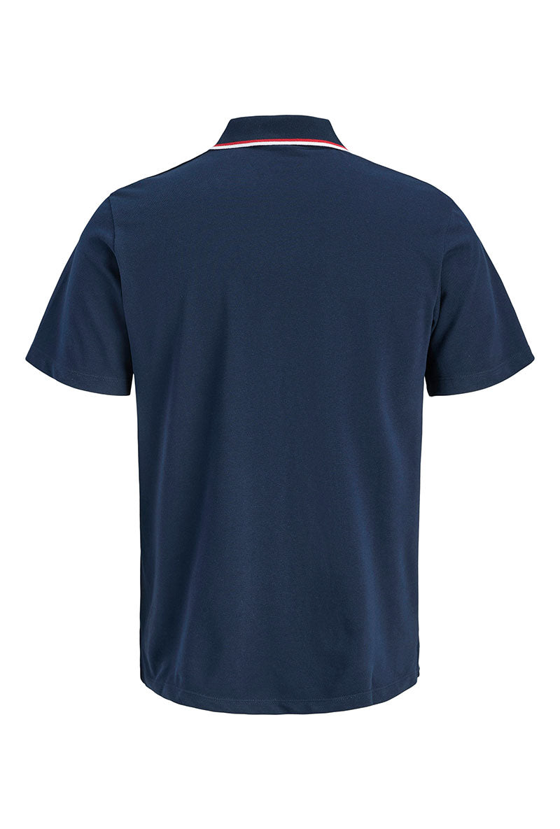 Back image of Blaze s/s polo in navy, by brand Jack&jones