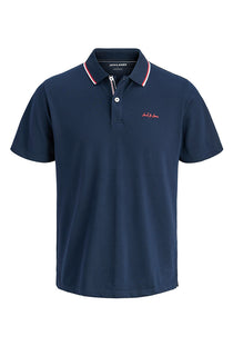 Front image of the Blaze s/s polo in navy, by brand Jack&jones
