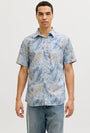 Image of HONOLULU AOP SS SHIRT in blue, by brand JACK&JONES