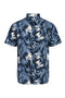 Front image of the Honolulu aop ss shirt in navy, by brand Jack&jones