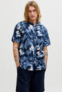 Image of HONOLULU AOP SS SHIRT in navy, by brand JACK&JONES