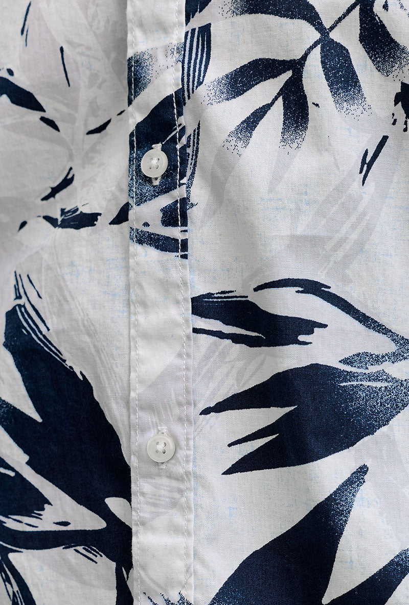 Front image of Honolulu aop ss shirt in white, by brand Jack&jones