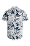 Front image of the Honolulu aop ss shirt in white, by brand Jack&jones