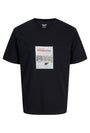 Image of MONTAUK PHOTO SS TEE in black, by brand JACK&JONES