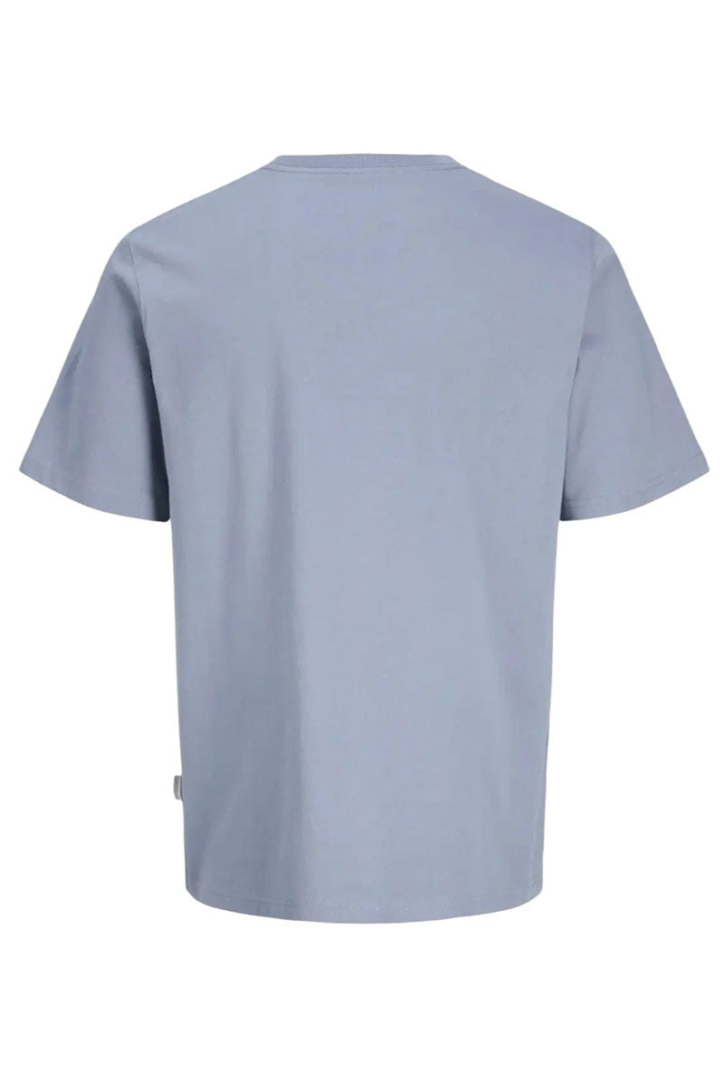 Back image of Montauk photo ss tee in blue, by brand Jack&jones