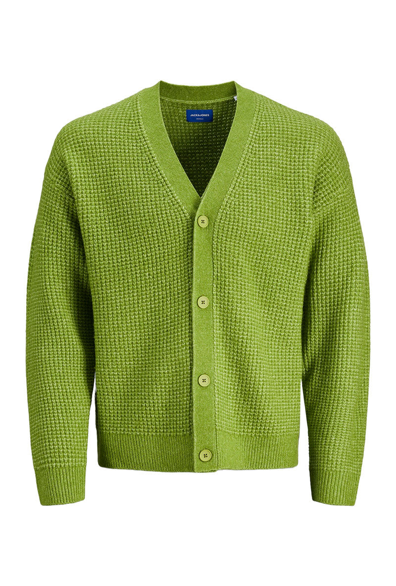 JACK AND JONES ROLLIE WAFFLE KNIT CARDIGAN