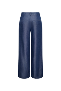 Back image of the Jasper high waist wide pants in dark denim, by brand Jacqueline de yong