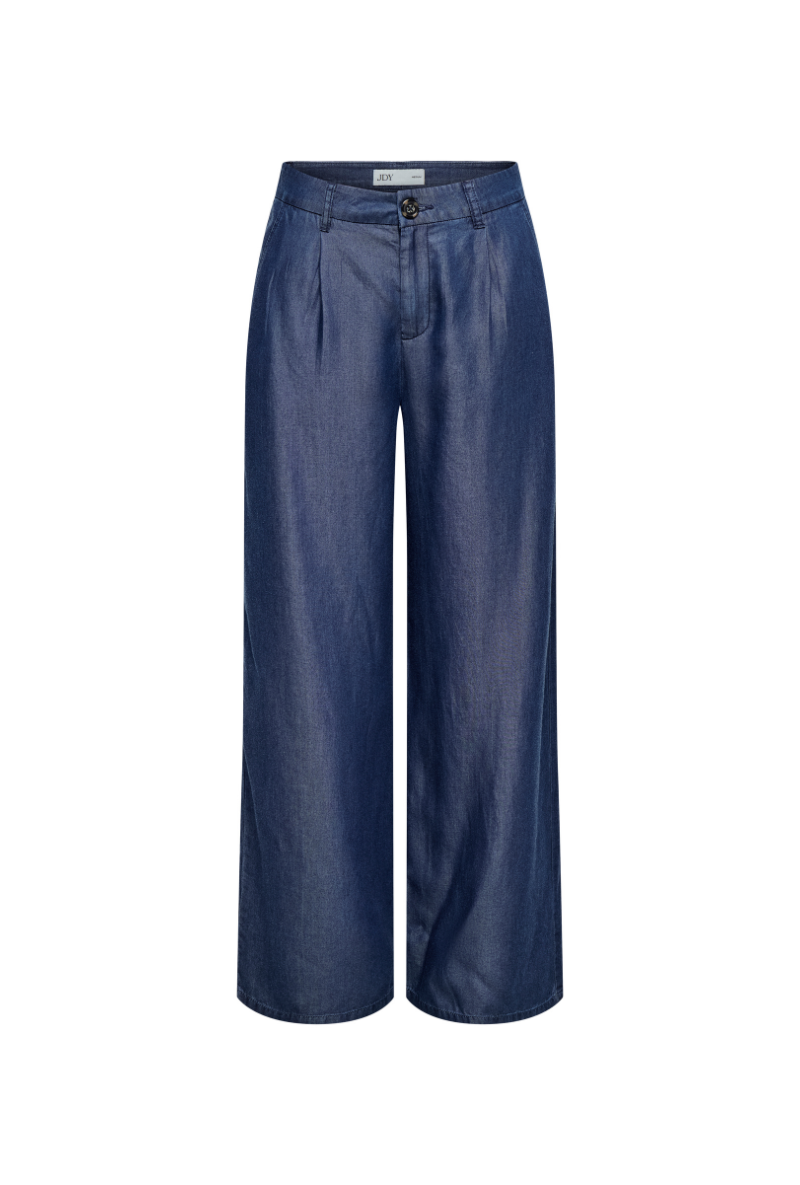 Front image of Jasper high waist wide pants in dark denim, by brand Jacqueline de yong