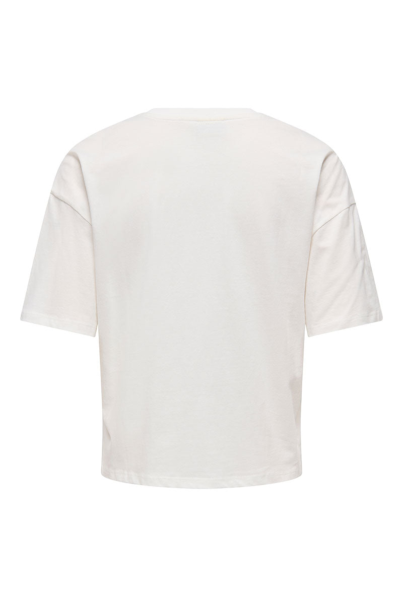 Back image of Cally s/s print tshirt in off white, by brand Jacqueline de yong
