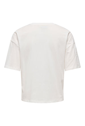 Back image of the Cally s/s print tshirt in off white, by brand Jacqueline de yong
