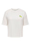 Front image of Cally s/s print tshirt in off white, by brand Jacqueline de yong