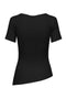 Back image of the Catie s/s assymetric top in black, by brand Jacqueline de yong