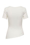 Back image of the Catie s/s assymetric top in white, by brand Jacqueline de yong