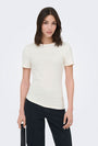 Image of CATIE S/S ASSYMETRIC TOP in white, by brand JACQUELINE DE YONG