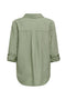 Back image of the Caya linen loose l/s shirt in sage, by brand Jacqueline de yong