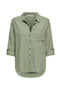 Front image of the Caya linen loose l/s shirt in sage, by brand Jacqueline de yong