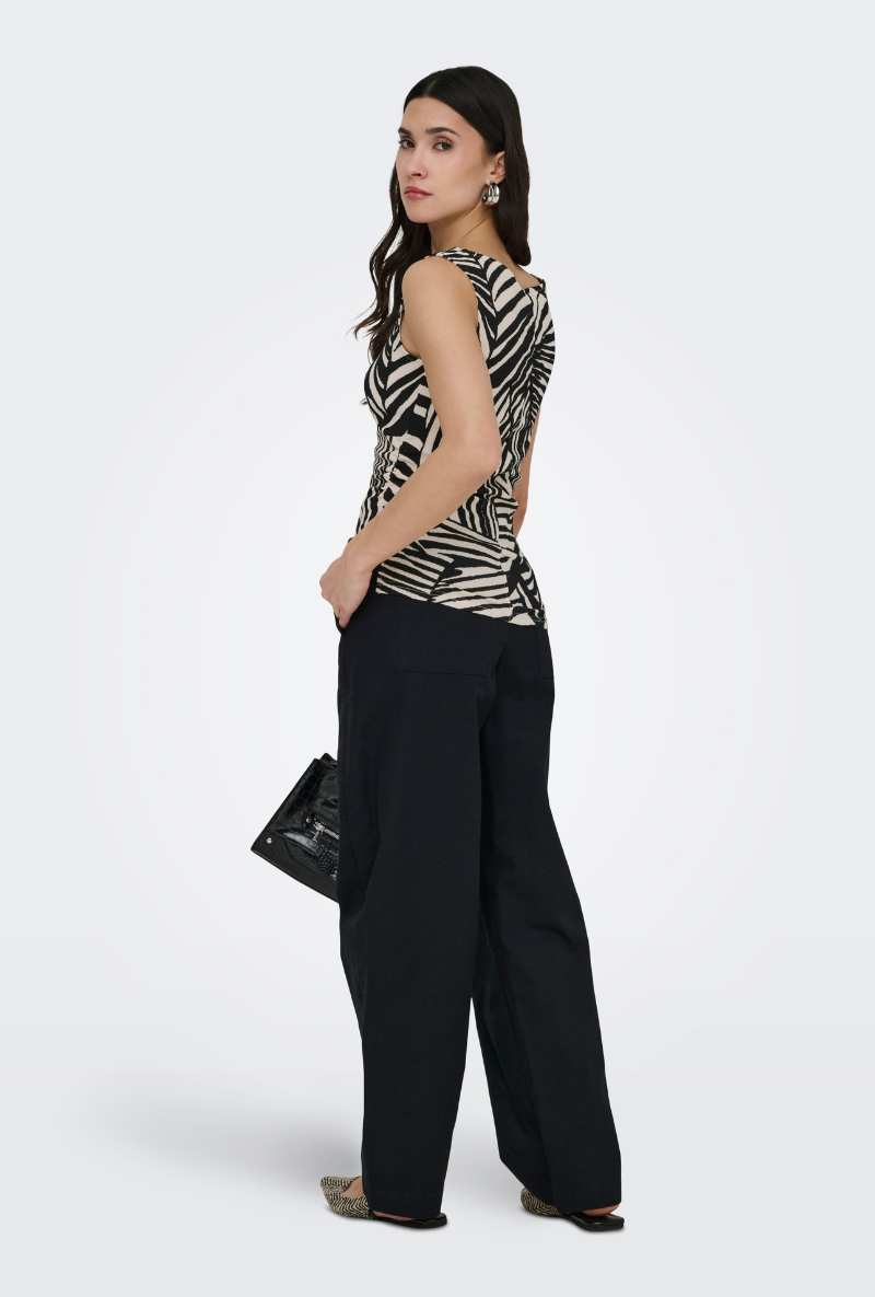 Back image of Debbie sleeveless top in black, by brand Jacqueline de yong