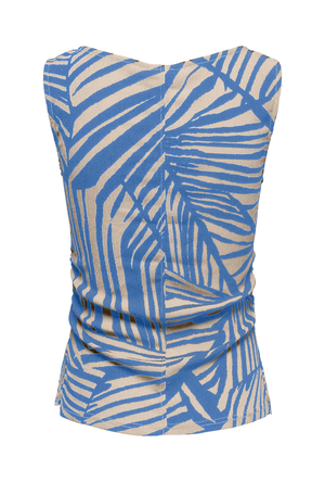 Back image of the Debbie sleeveless top in blue, by brand Jacqueline de yong