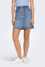 Image of JDU MOON HW DENIM SKIRT in denim, by brand JACQUELINE DE YONG