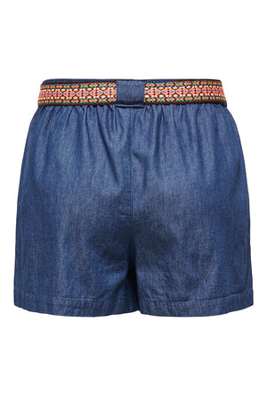 Back image of the Kai hw shorts in denim, by brand Jacqueline de yong