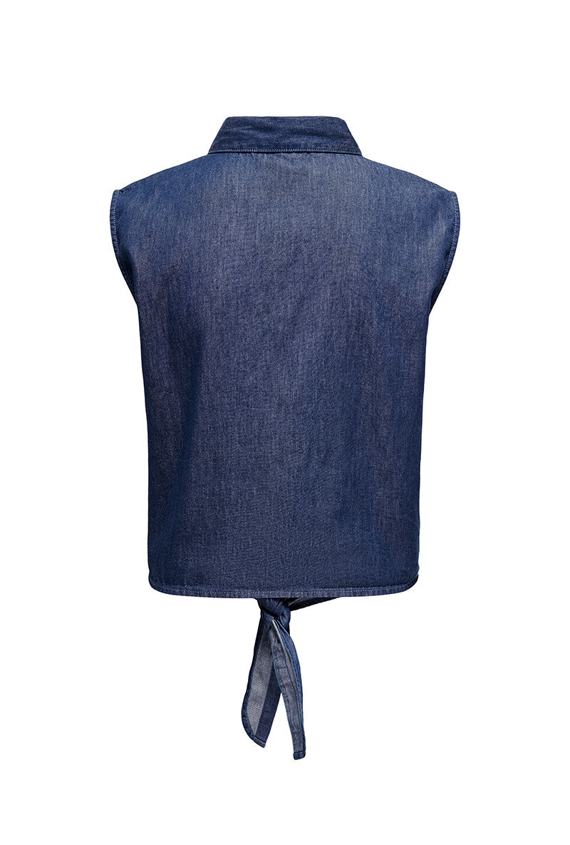 Bsck image of Kai s/l shirt in denim, by brand Jacqueline de yong