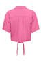 Back image of the Caya linen shortsleeve knot shirt in pink, by brand Jacqueline de yong
