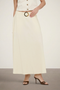 Front image of the Milan linen highwaist belted skirt in oat, by brand Jacqueline de yong